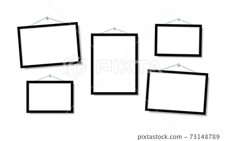 Frame for family photos. Vector mock up. blank frame art gallery. 73148789