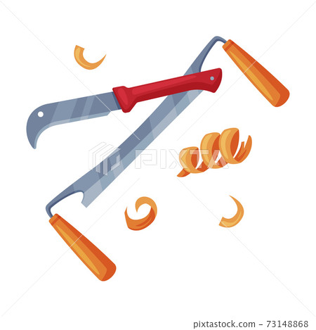 Industrial Equipment and Implement for Woodcutting and Timber Felling Vector Illustration Industrial Equipment and Implement for Woodcutting and Timber Felling Vector Illustration 73148868