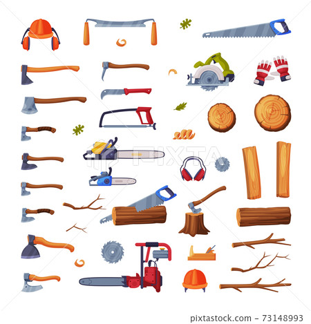 Sample Chop Instruments Wood Chopping Instruments and Equipment with... - Stock Illustration ...