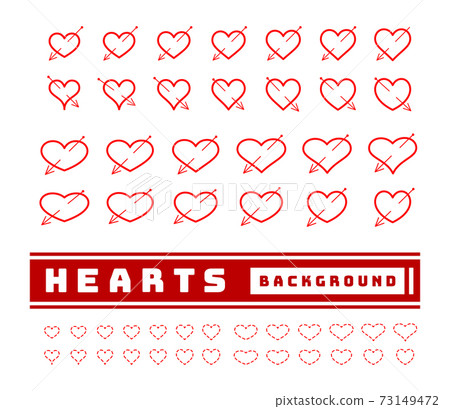 heart with arrows set vector illusrtraion on white background 73149472