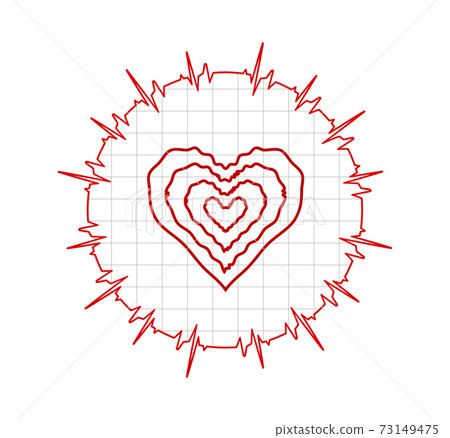 Heart cardiogram pulse bpm. Vector illustration Heart cardiogram pulse bpm. Vector illustration 73149475