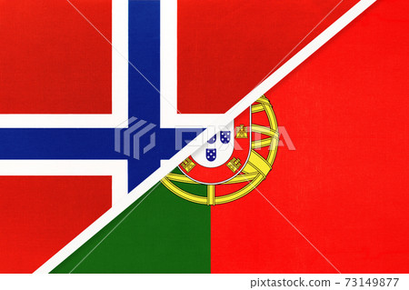 Norway and Portugal or Portuguese Republic, symbol of national flags Norway and Portugal or Portuguese Republic, symbol of national flags 73149877
