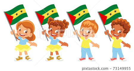 Sao Tome and Principe flag in hand set 73149955