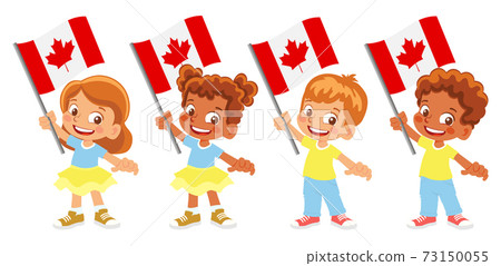 Canada flag in hand set - Stock Illustration [73150055] - PIXTA