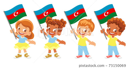 Azerbaijan flag in hand set 73150069