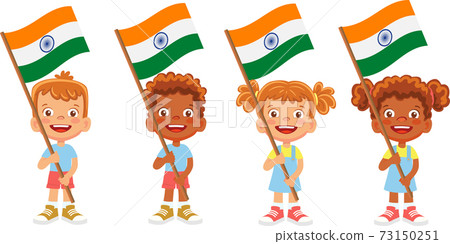 India flag in hand set 73150251