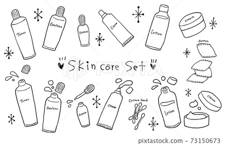 Skin care illustration set line only 73150673