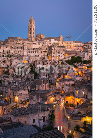 Italy Illuminated Matera Cave Dwelling and Matera Cathedral 73151100