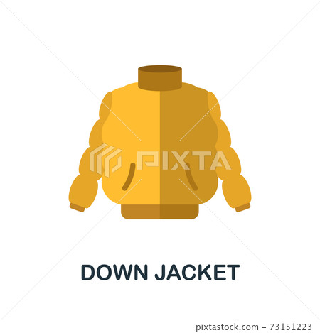 Down Jacket flat icon. Color simple element from clothes collection. Creative Down Jacket icon for web design, templates, infographics and more 73151223