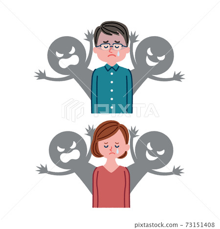 Illustration material of men and women who are worried about relationships Illustration material of men and women who are worried about relationships 73151408