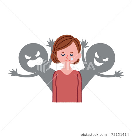 Illustration material of a woman suffering from human relationships 73151414