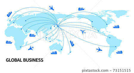 Trade business image Vector illustration background material of Japan base 73151515