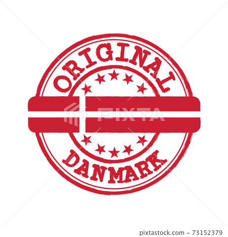 Vector Stamp of Original logo with text Danmark and Tying in the middle with Denmark Flag. 73152379