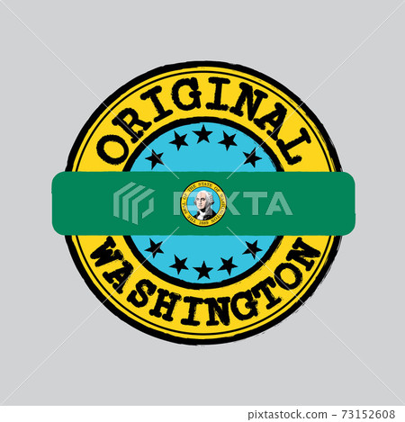 Vector Stamp of Original logo and Tying in the middle with Washington flag, the states of America. 73152608