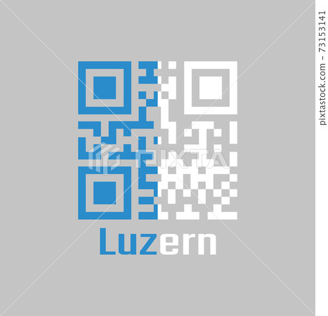 QR code set the color of Lucerne flag, The canton of Switzerland. 73153141