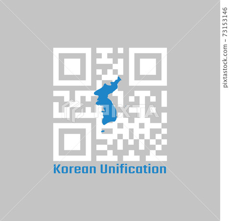 QR code set the color of white and blue South Korea Korean Peninsula. The Korean Unification Flag. QR code set the color of white and blue South Korea Korean Peninsula. The Korean Unification Flag. 73153146