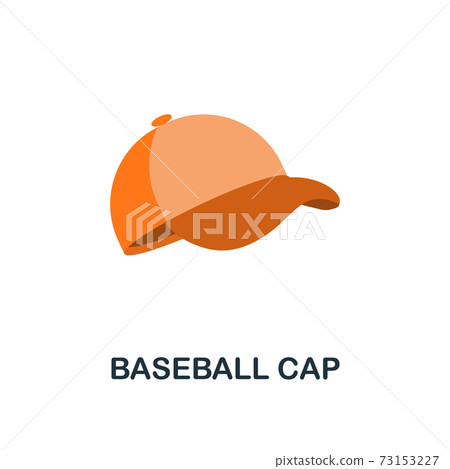 Baseball Cap flat icon. Color simple 