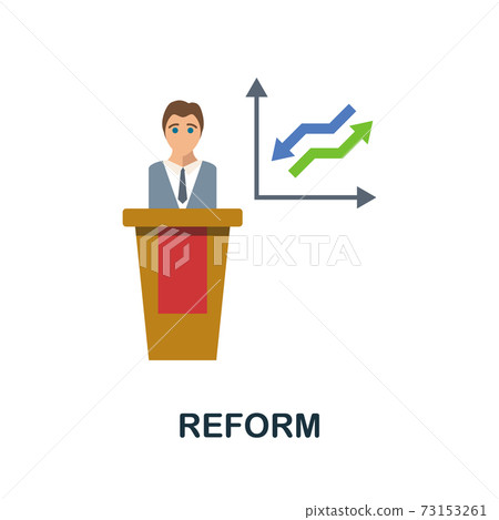 Reform flat icon. Color simple element from... - Stock Illustration ...