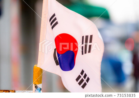 Fluttering Korean flag 73153835