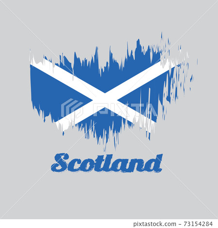 Brush style color flag of Scotland, with text...-插圖素材 [73154284] - PIXTA圖庫