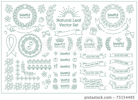 A set of refreshing spring, plants and ribbons A set of refreshing spring, plants and ribbons 73154495