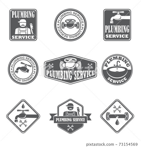 Plumbing service badges 73154569
