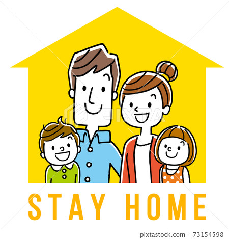 Vector Illustration Material: Family, Stay Home Vector Illustration Material: Family, Stay Home 73154598
