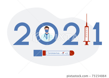 Vector New normal 2021 Year Blood test COVID-19 73154864