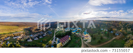 Panorama view of the Hancu Monastery in Moldova 73155057