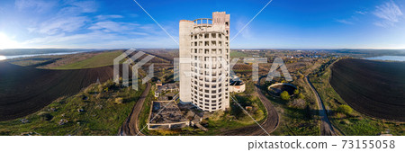 Panorama shot of an unfinished building in Moldova Panorama shot of an unfinished building in Moldova 73155058