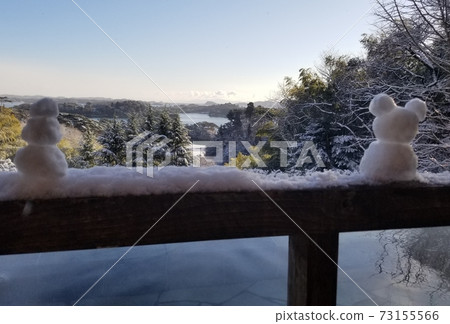 The scenery of Matsushima seen from the snowman and the open-air bath 73155566