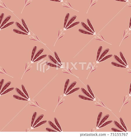 Flowers botanic ornament seamless pattern. Pink background. Nature blossom backdrop. Flowers botanic ornament seamless pattern. Pink background. Nature blossom backdrop. 73155767