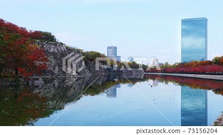 大阪大阪城公園秋天的景色 大阪大阪城公園秋天的景色 73156204