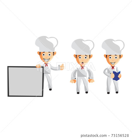 Chef character Profession creation Illustration Template Pose Set 73156528