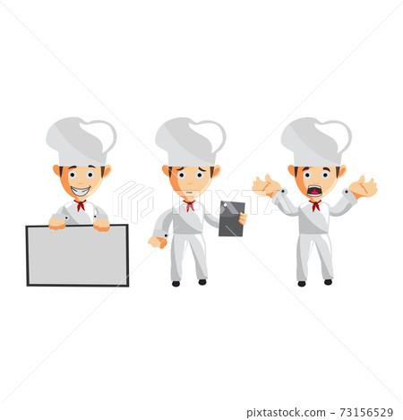 Chef character Design creation Illustration Template Pose Set 73156529