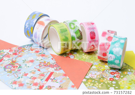Masking tape, origami, miscellaneous goods, tape, Japanese pattern, Japanese style, stationery, stationery, colorful, origami 73157282