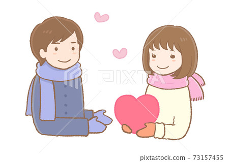 Couple in winter clothes to confess Couple in winter clothes to confess 73157455