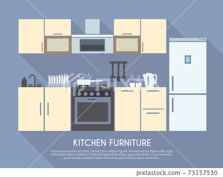 Kitchen Furniture Illustration Kitchen Furniture Illustration 73157530