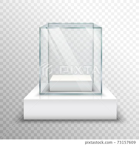 Empty Glass Showcase Transparent Empty Glass Showcase Transparent 73157609