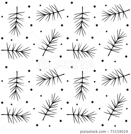 Vector seamless pattern of spruce tree branch - Stock Illustration ...