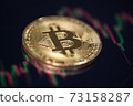 Golden Bitcoin on Crypto Currency Exchange Graph 73158287