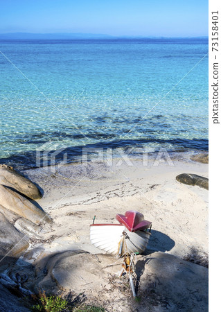 Aegean sea coast in Greece 73158401