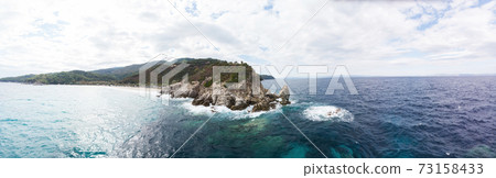 Wide shot of Aegean sea coast in Greece Wide shot of Aegean sea coast in Greece 73158433
