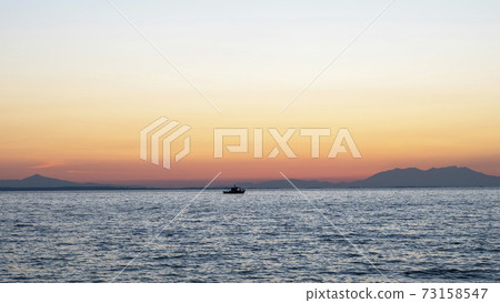 Sunset on the Aegean sea in Greece Sunset on the Aegean sea in Greece 73158547