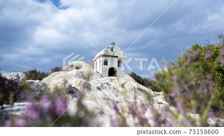 Old shrine on rocks in Greece Old shrine on rocks in Greece 73158600