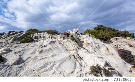 Old shrine on rocks in Greece Old shrine on rocks in Greece 73158602