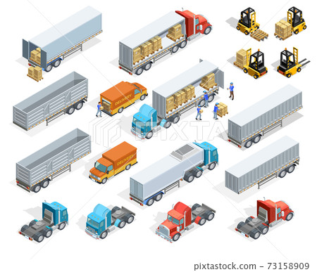 Transportation Isometric Elements Set 73158909