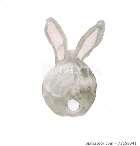 watercolor painting illustration bunny adorable rabbit rear view watercolor painting illustration bunny adorable rabbit rear view 73159341