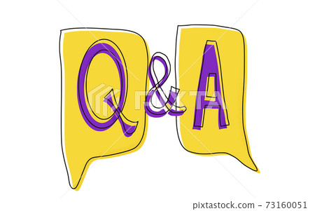 Q and A text emblem. Vector flat illustration. - Stock Illustration ...