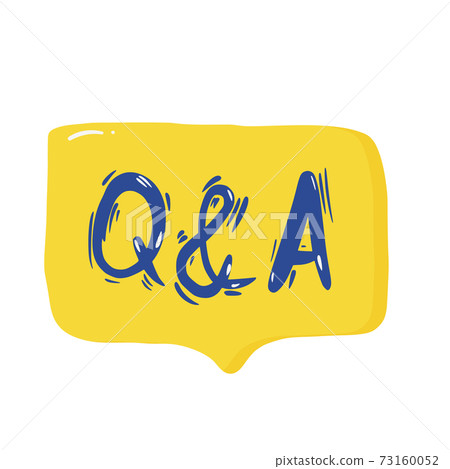 Q and A text emblem. Vector flat illustration. - Stock Illustration ...